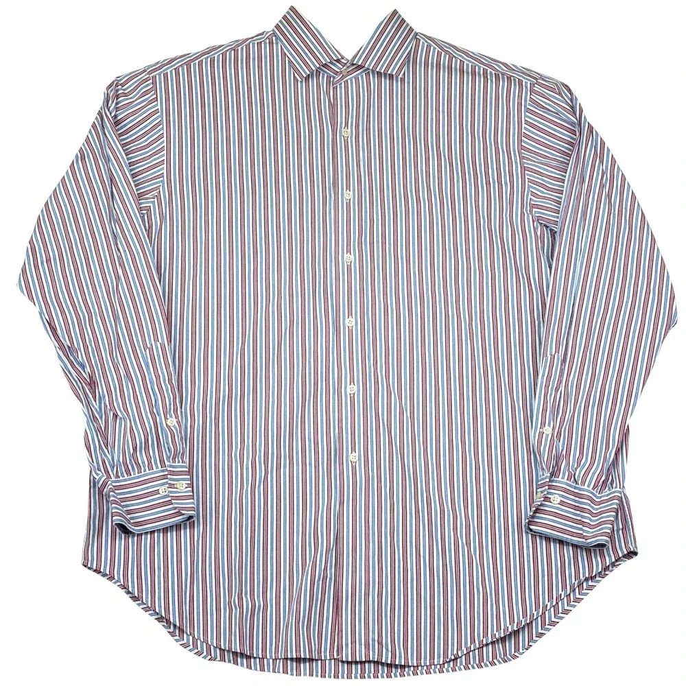 Polo Ralph Lauren Men's Shirt 17 1/2 34/35 Regent Classic Fit Striped Dress‎